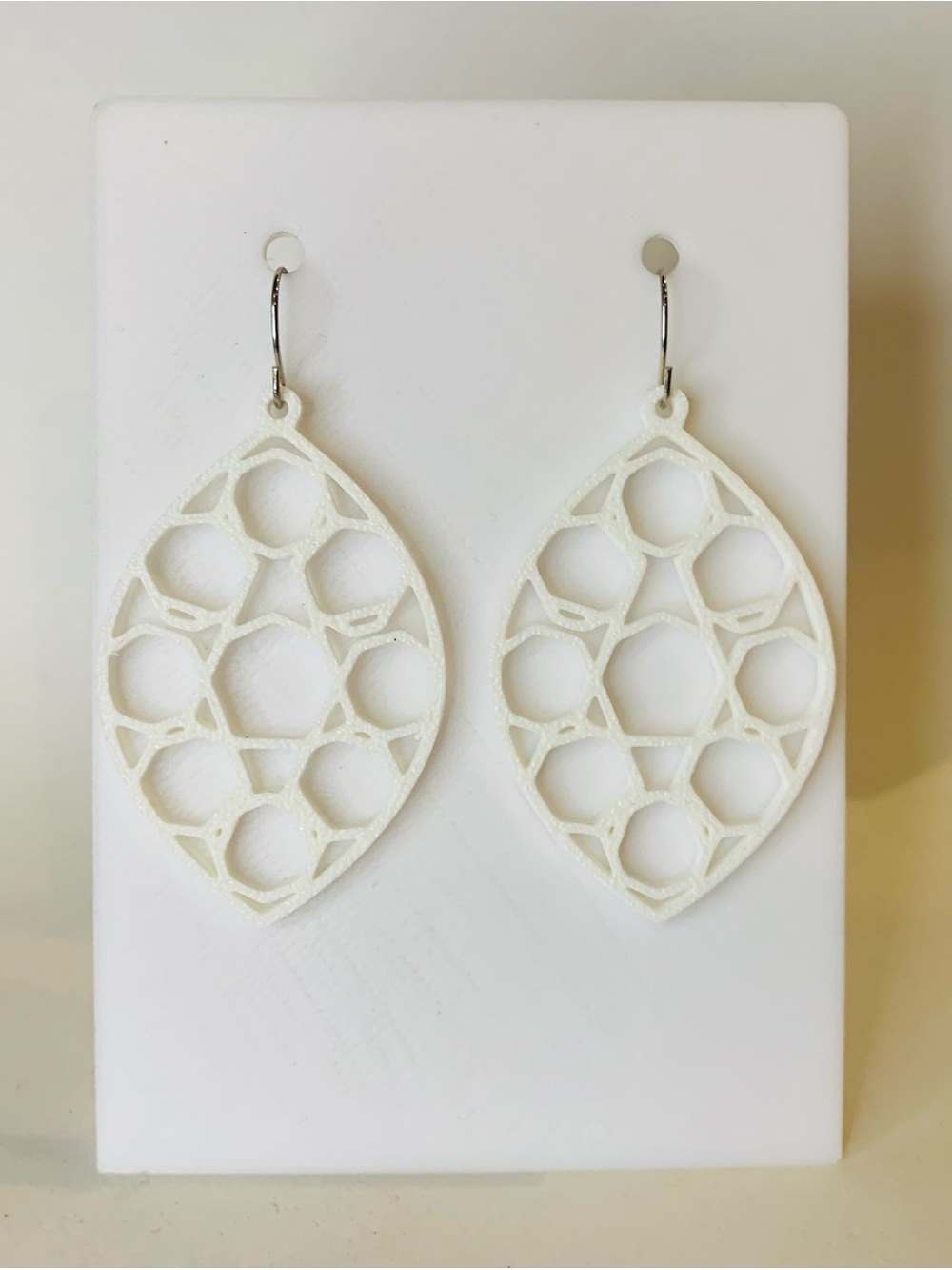 White Openwork Teardrop Dangle Earrings - Elegant Women Jewelry